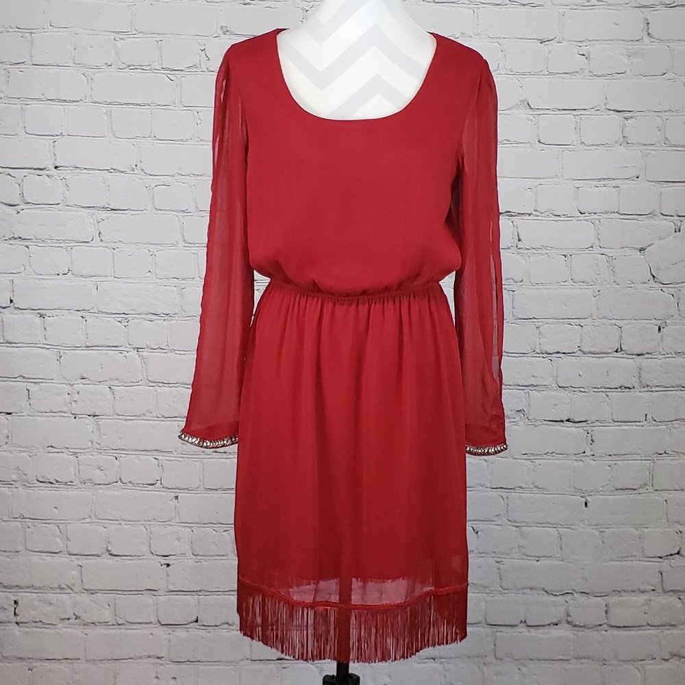 Paper Doll Large Red Bling & Fringe Dress